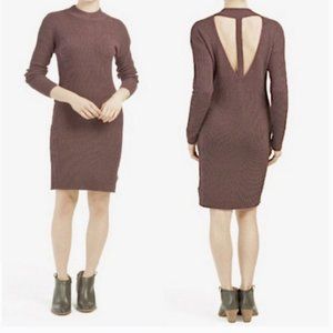 ANTHOPOLOGIE RUBY MOON Moon Cutout Back Brown Sweater Dress NWT